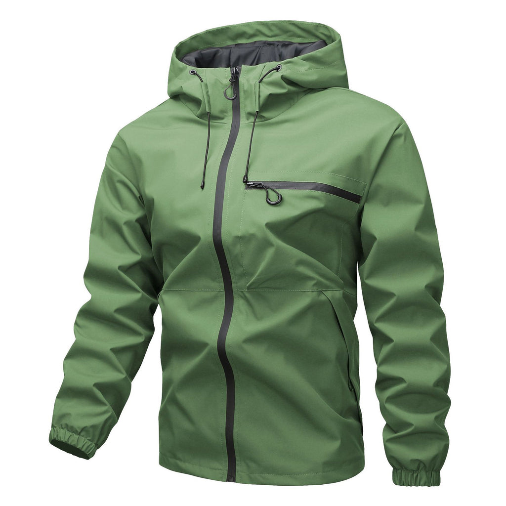 Unisex Waterproof Windproof Hooded Jacket – Lightweight Outdoor Rain Jacket with Adjustable Hood & Cuffs, Hiking, Camping & Commuting Outerwear