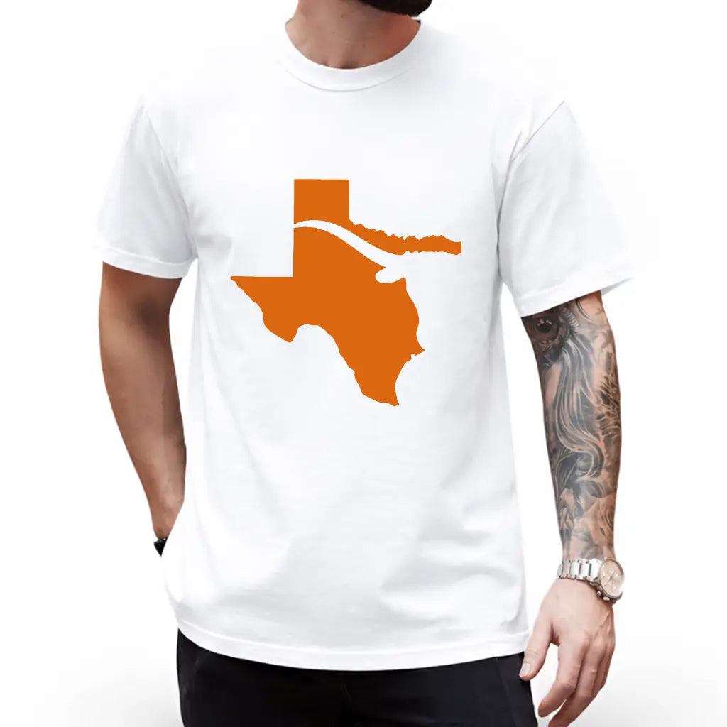 Texas Cowboy Boot State Pride Graphic T-Shirt, Sweatshirt & Hoodie – Western Texas Map Design