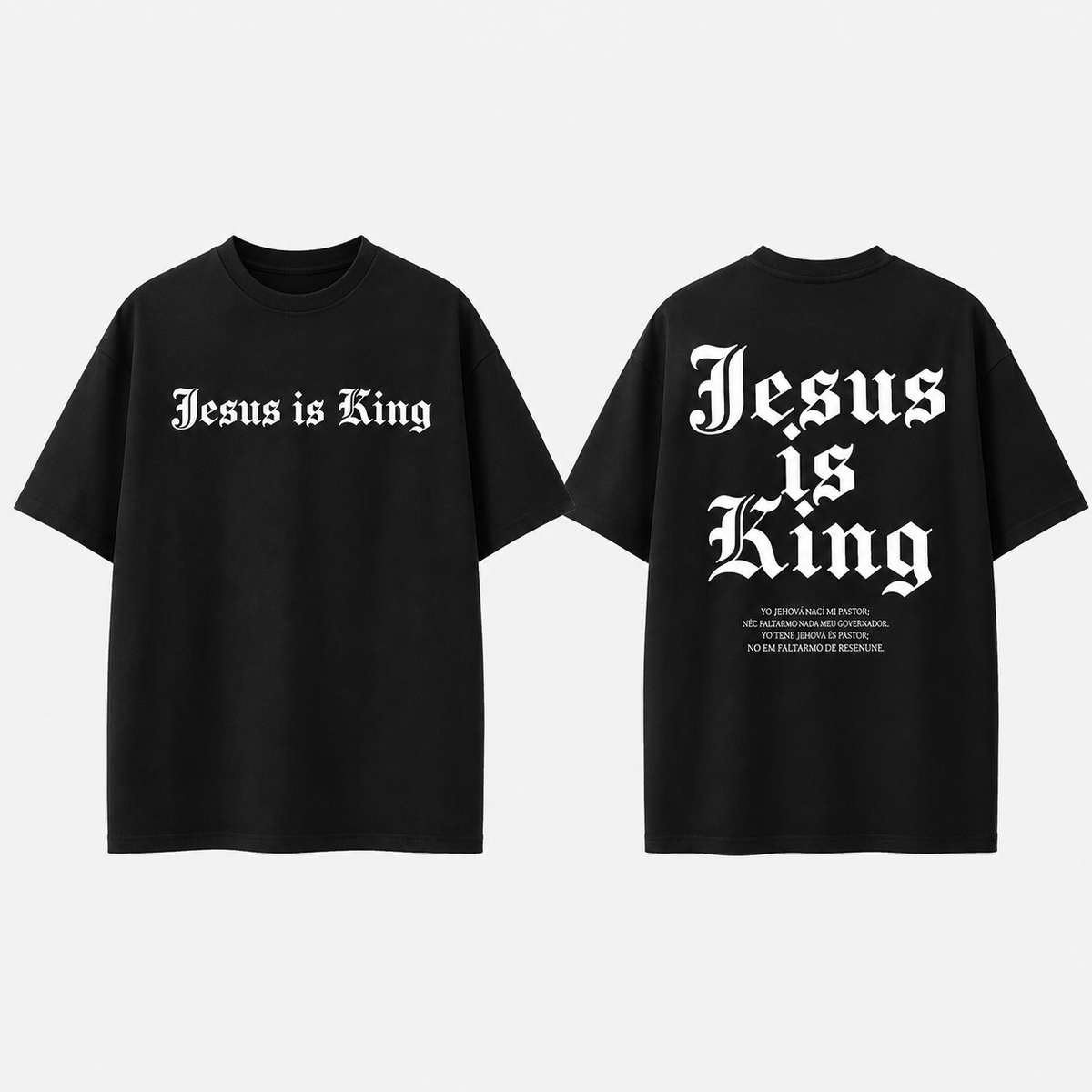 Jesus Is King Graphic T-Shirt, Sweatshirt & Hoodie – Gothic Christian Faith Print, Vintage Religious Streetwear Apparel