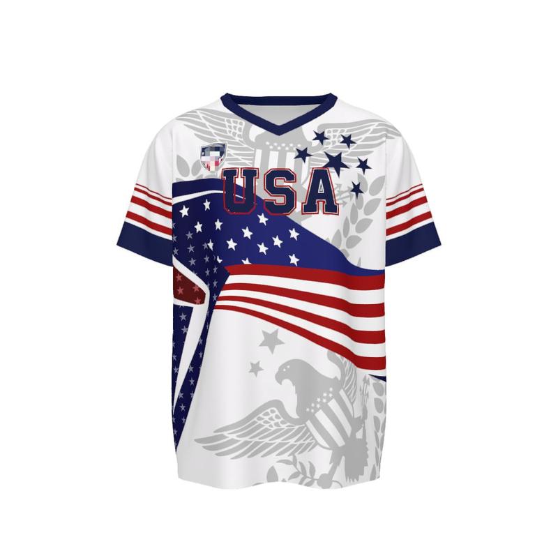 America 250 USA Soccer Fan Jersey – 1776-2026 Patriotic Bald Eagle American Flag Graphic Shirt