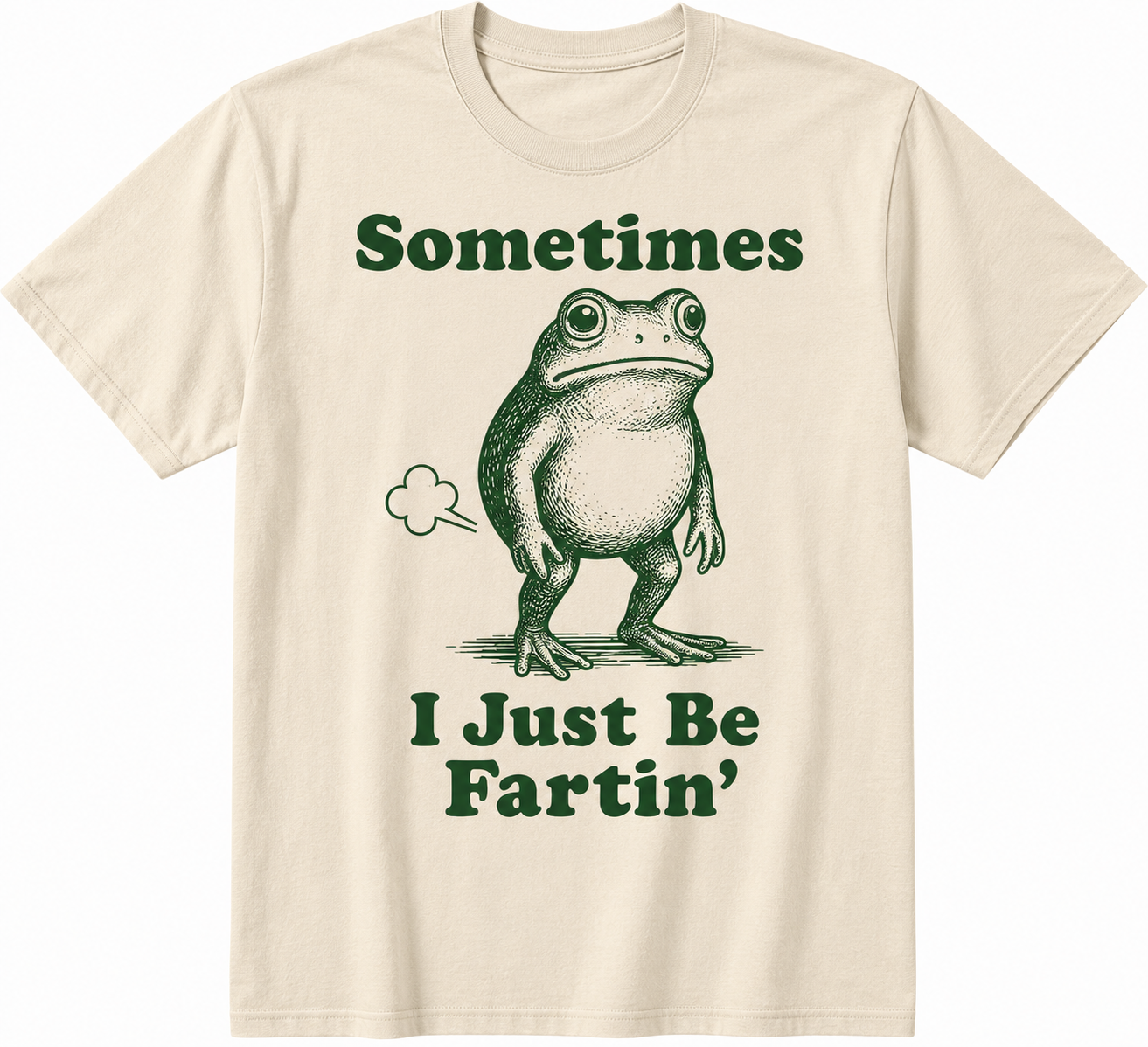 Sometimes I Just Be Fartin' Frog T-Shirt/Sweatshirt/Hoodie – Funny Frog Meme Graphic Tee, Silly Humor Shirt for Men & Women