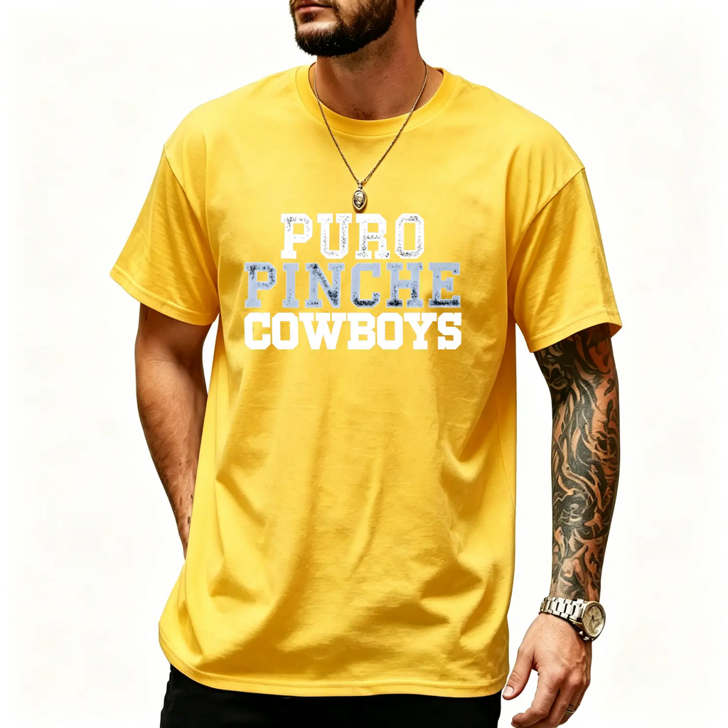 Puro Pinche Cowboys Graphic T-Shirt,Sweatshirt & Hoodie – Western Cowboy Statement Print, Vintage Streetwear Apparel