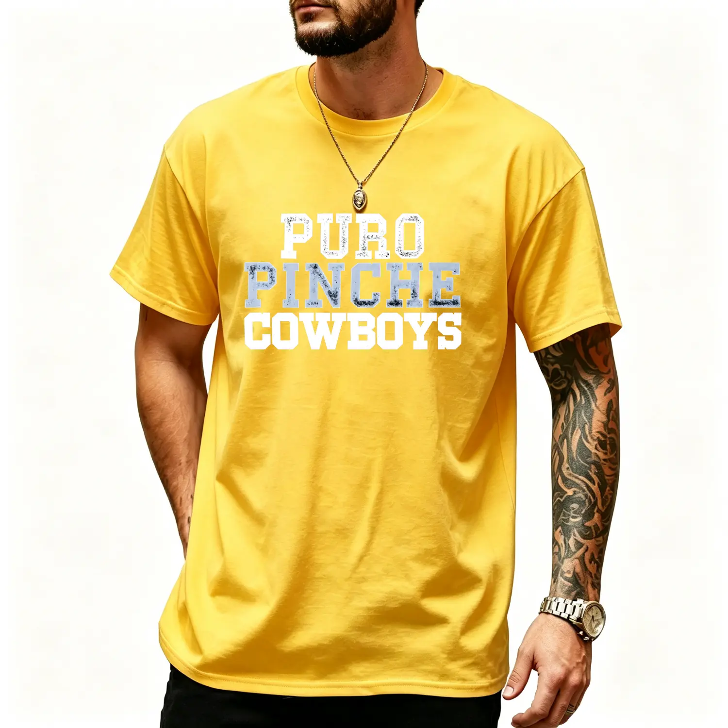 Puro Pinche Cowboys Graphic T-Shirt,Sweatshirt & Hoodie – Western Cowboy Statement Print, Vintage Streetwear Apparel