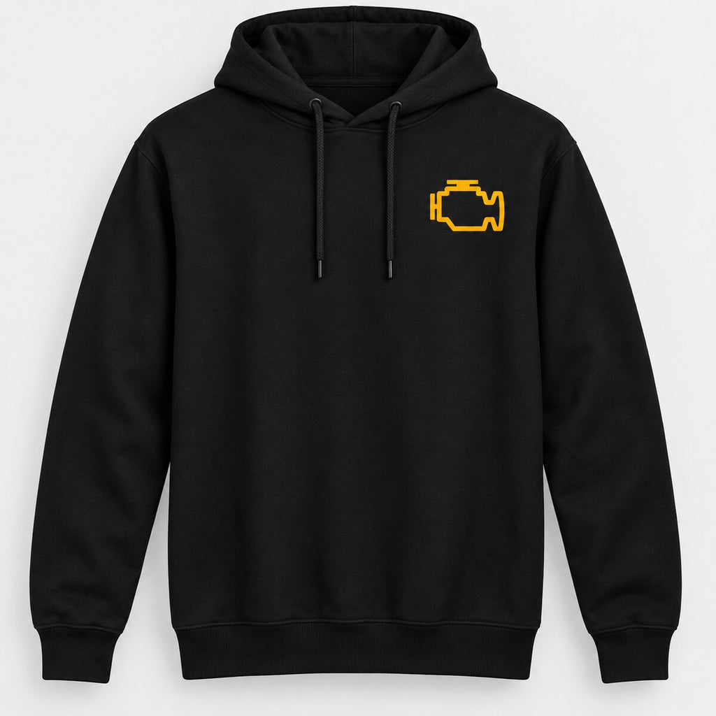 Check Engine Light T-Shirt, Sweatshirt & Hoodie – Funny Automotive Graphic Shirt, Car Guy Humor, Mechanic & Gearhead Gift
