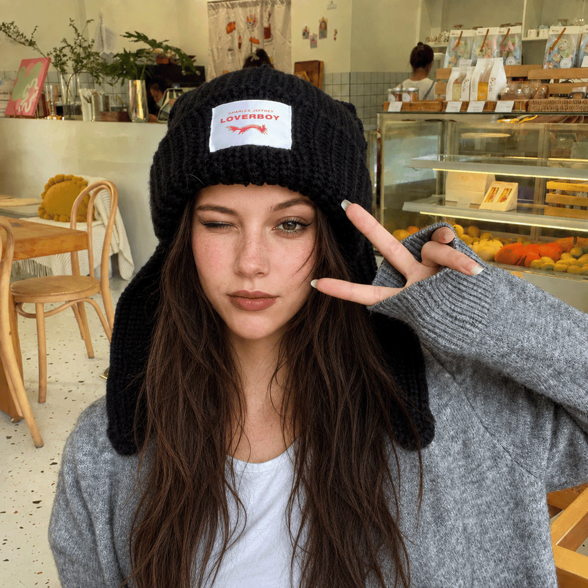 Women's Y2K Long Bunny Ear Beanie – Cute Oversized Rabbit Ear Knit Hat, Trendy Warm Winter Fashion Accessory