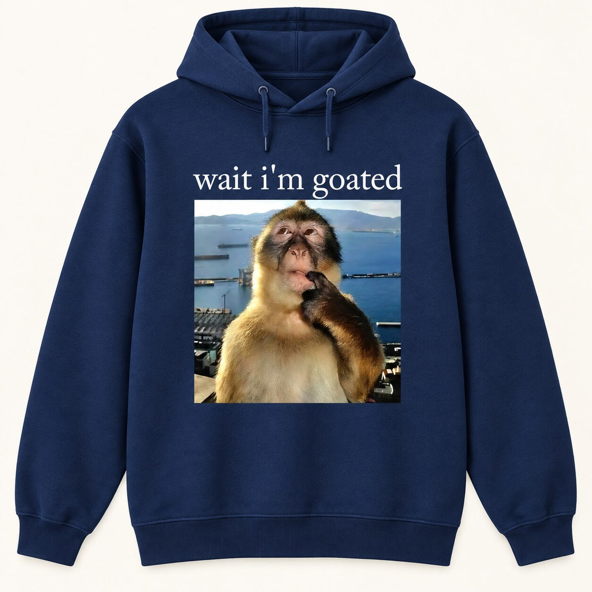 Wait I’m Goated Funny Monkey Meme T-Shirt, Sweatshirt & Hoodie – Brainrot Humor Graphic, Viral Internet Meme
