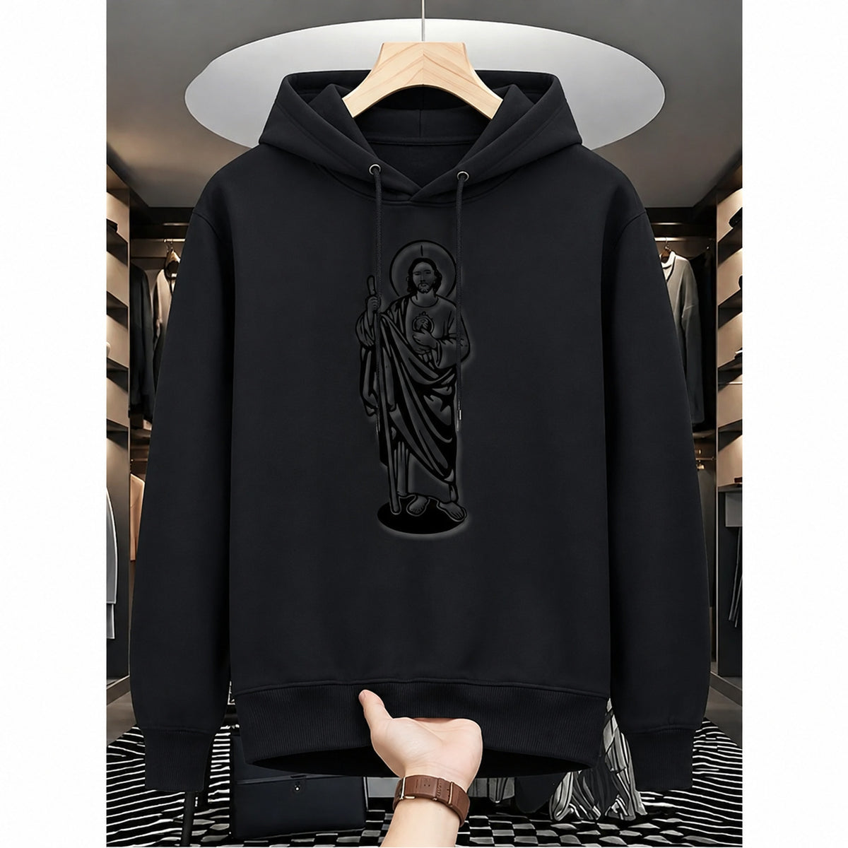 San Judas Tadeo Graphic T-Shirt, Sweatshirt & Hoodie – Saint Jude Catholic Faith Print, Christian Religious Apparel