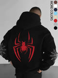 Red Spider Graphic T-Shirt, Sweatshirt & Hoodie – Oversized Back Print & Spider Web Sleeve Design, Y2K Streetwear