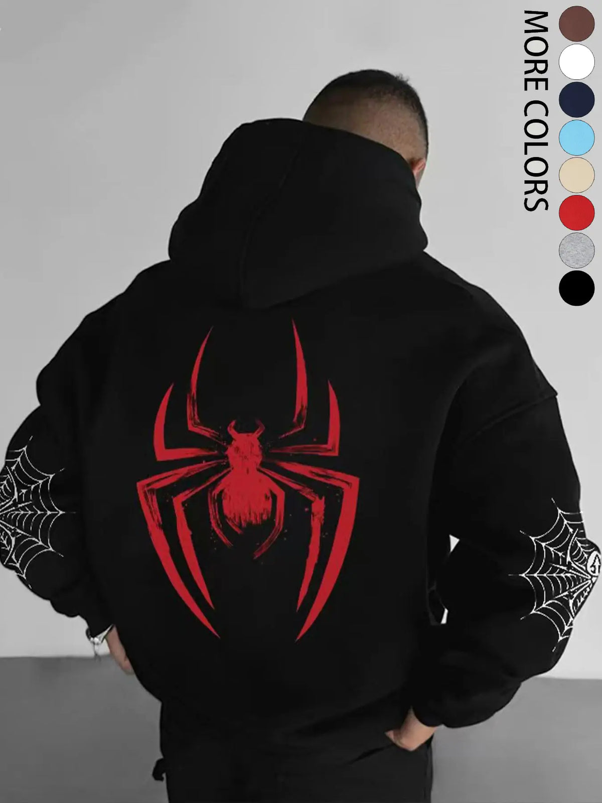Red Spider Graphic T-Shirt, Sweatshirt & Hoodie – Oversized Back Print & Spider Web Sleeve Design, Y2K Streetwear