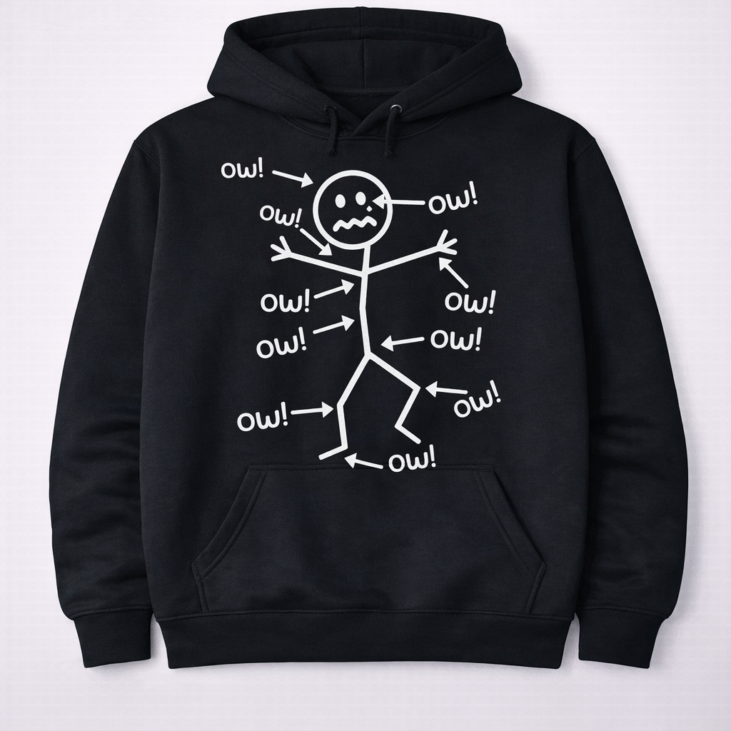“Powered by Pain” Funny Chronic Pain Awareness T-Shirt/Sweatshirt/Hoodie – Sarcastic Meme Graphic Tee