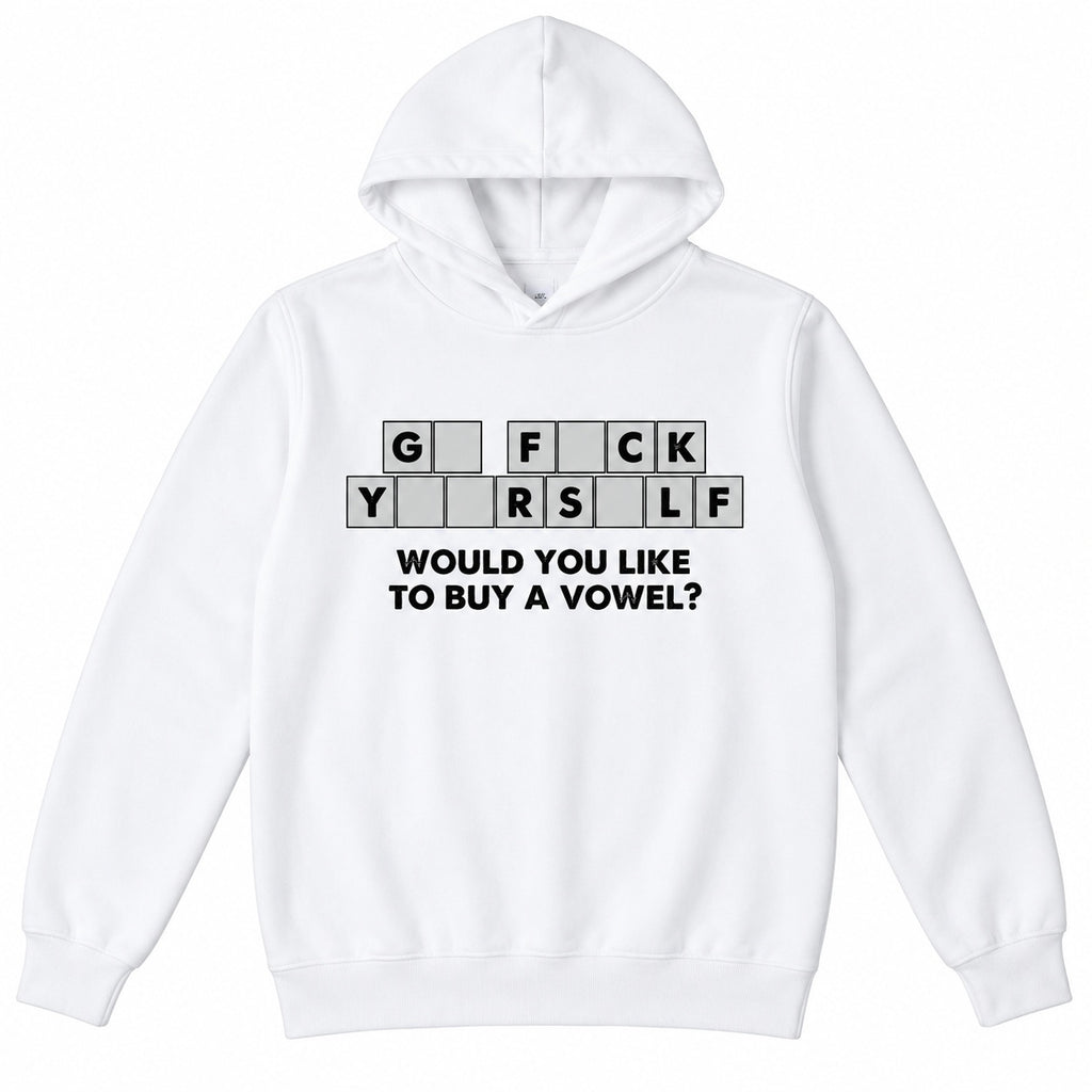 Would You Like to Buy a Vowel Funny Crossword Graphic T-Shirt, Sweatshirt & Hoodie – Sarcastic Adult Humor Design