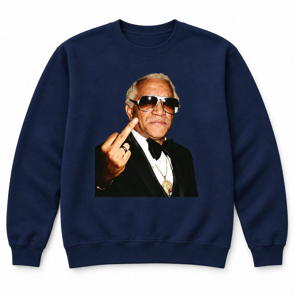 Redd Foxx Middle Finger Graphic T-Shirt, Sweatshirt & Hoodie – Vintage Retro Comedy Portrait Shirt