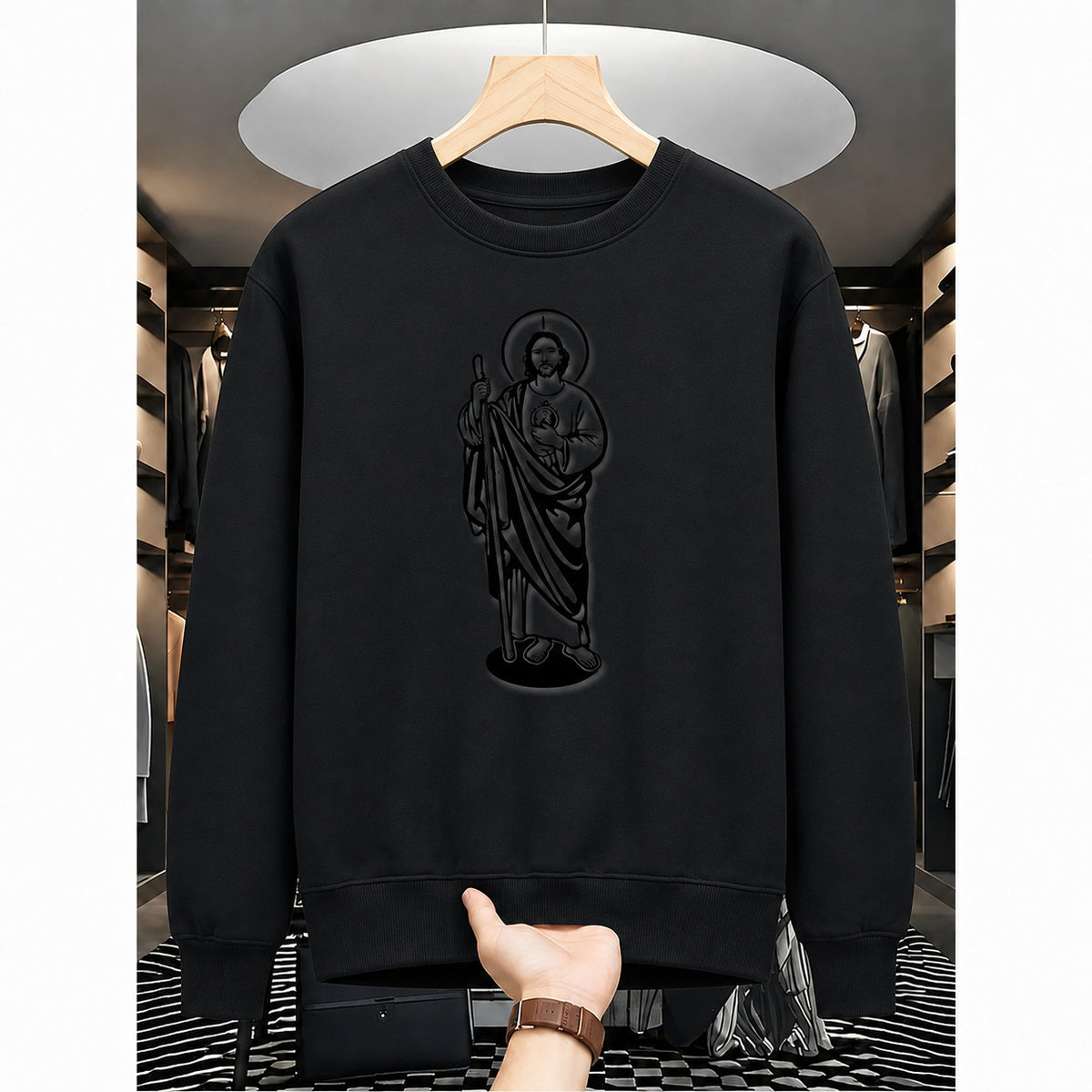 San Judas Tadeo Graphic T-Shirt, Sweatshirt & Hoodie – Saint Jude Catholic Faith Print, Christian Religious Apparel