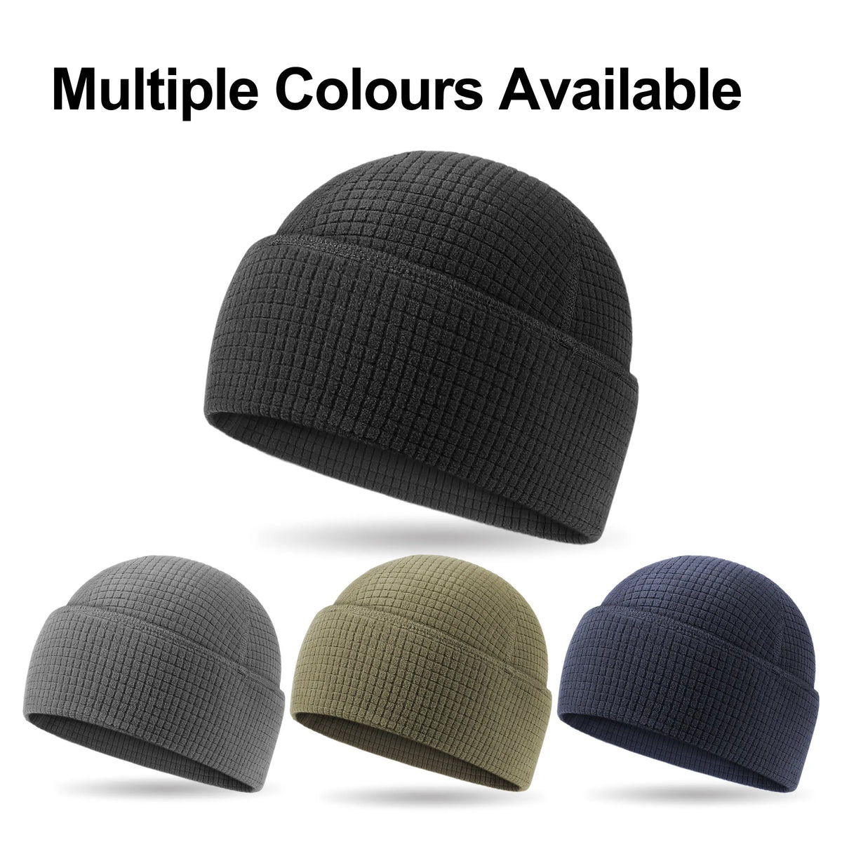 1/2/3-Pack Men’s Waffle Knit Beanies – Lightweight Fitted Skull Caps, Breathable Outdoor Hats for Camping, Cycling & Everyday Wear
