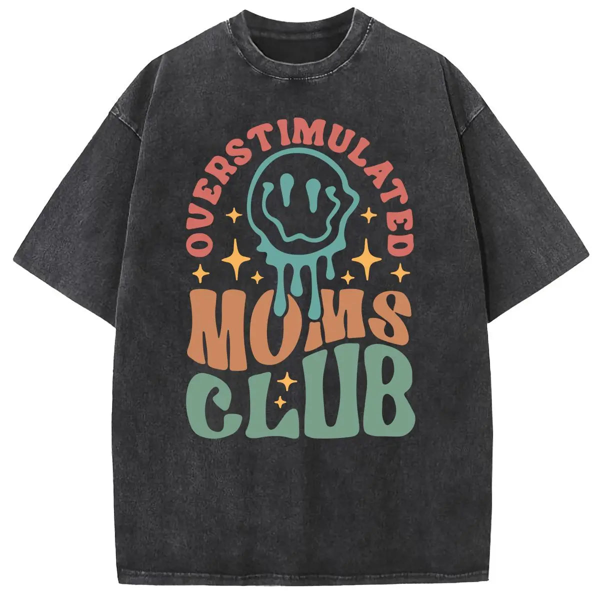 Holafish Oversize Acid Wash Vintage“MOM'S Club” pattern T-Shirt,MOM'S Day T-shirt Heavyweight Cotton Streetwear graphic vintage tees Menswear Crewneck Tshirt 2026 New Colors