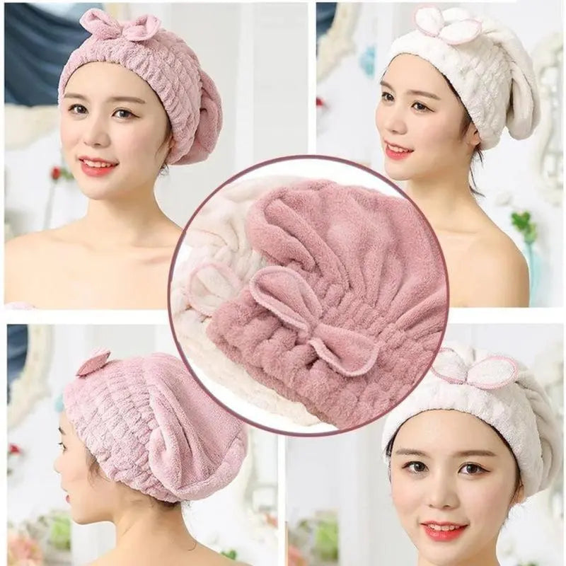 Microfiber Hair Turban for Women, 3-Piece Plain Super Absorbent Towel Wrap, Fast Drying, Extra Soft & Lightweight for Nighttime Use