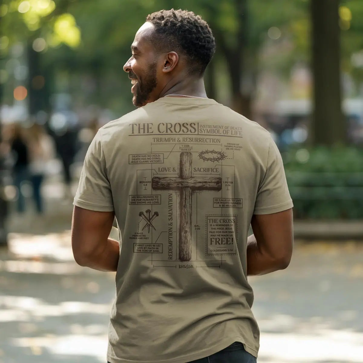 The Cross Symbol of Life Graphic T-Shirt, Sweatshirt & Hoodie – Vintage Christian Faith Cross Print, Religious Scripture Apparel