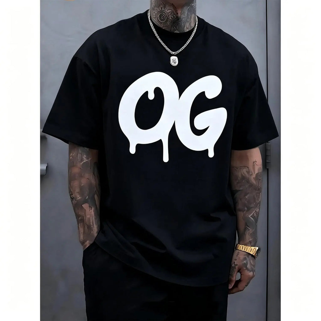 OG Graphic T-Shirt – Oversized Streetwear Cotton Tee for Men, Minimal Urban Hip Hop Style