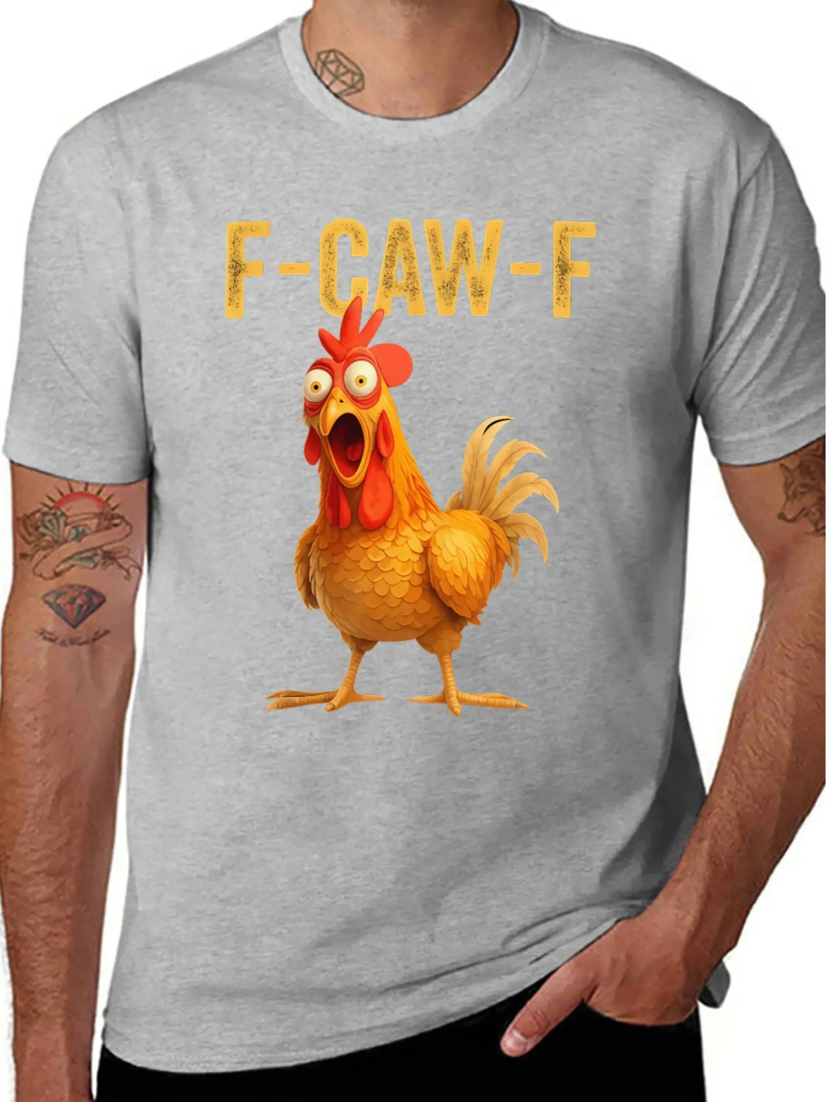 Unhinged Chicken Graphic Tee – F-CAW-F Funny T-Shirt/Sweatshirt/Hoodie