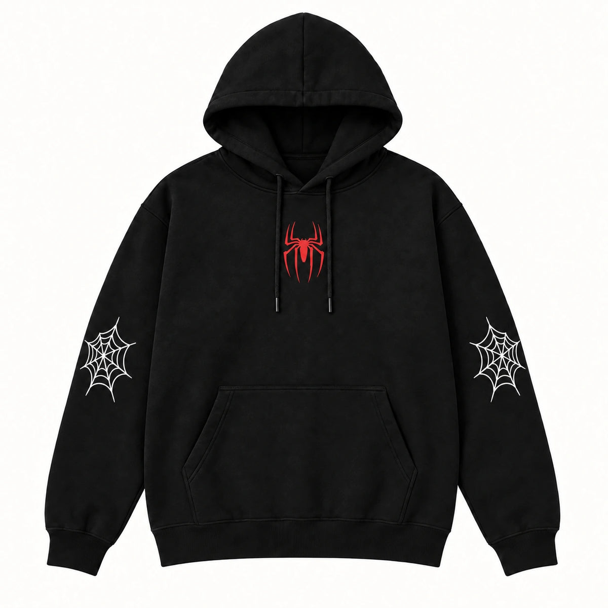 Red Spider Graphic T-Shirt, Sweatshirt & Hoodie – Oversized Back Print & Spider Web Sleeve Design, Y2K Streetwear
