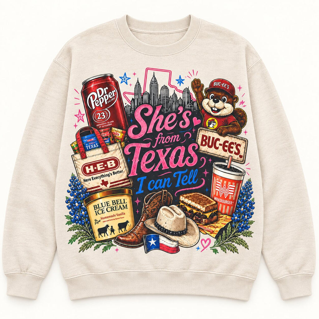 She’s From Texas I Can Tell T-Shirt, Sweatshirt & Hoodie – Texas Girl Pride Western Graphic