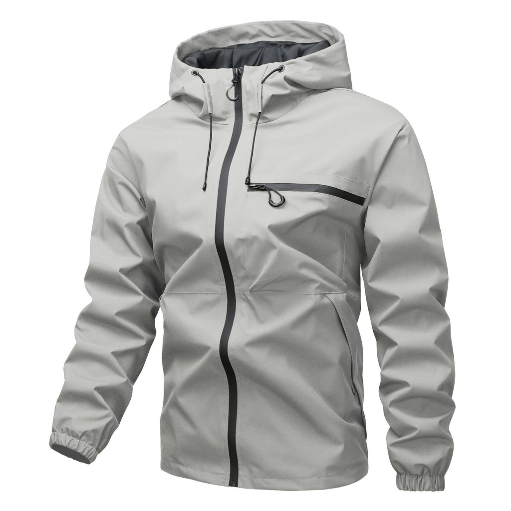 Unisex Waterproof Windproof Hooded Jacket – Lightweight Outdoor Rain Jacket with Adjustable Hood & Cuffs, Hiking, Camping & Commuting Outerwear