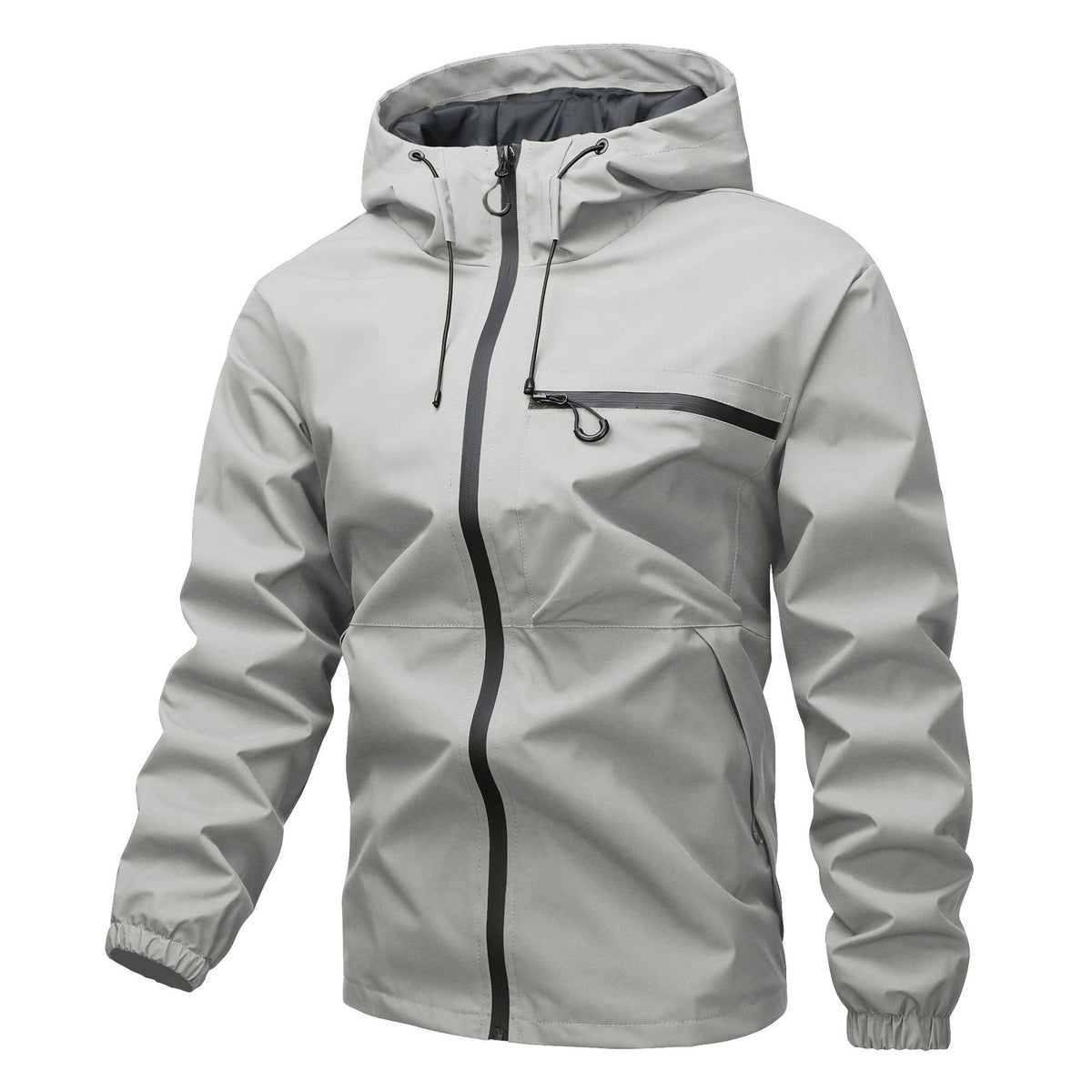 Unisex Waterproof Windproof Hooded Jacket – Lightweight Outdoor Rain Jacket with Adjustable Hood & Cuffs, Hiking, Camping & Commuting Outerwear
