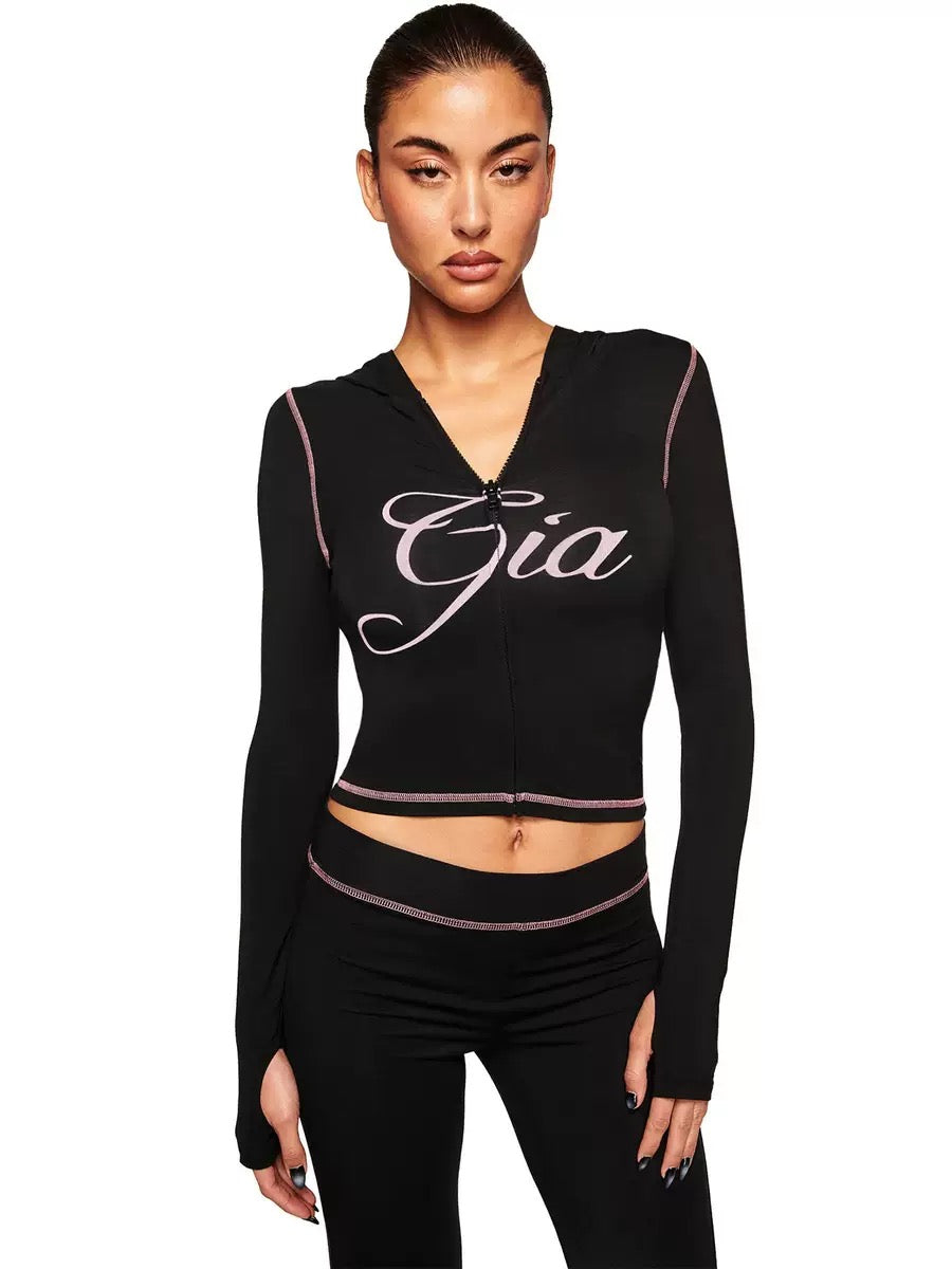 Women's Y2K Dark Leopard Zip Up Hoodie – Slim Fit Printed Hooded Jacket, Vintage Streetwear Fashion Top