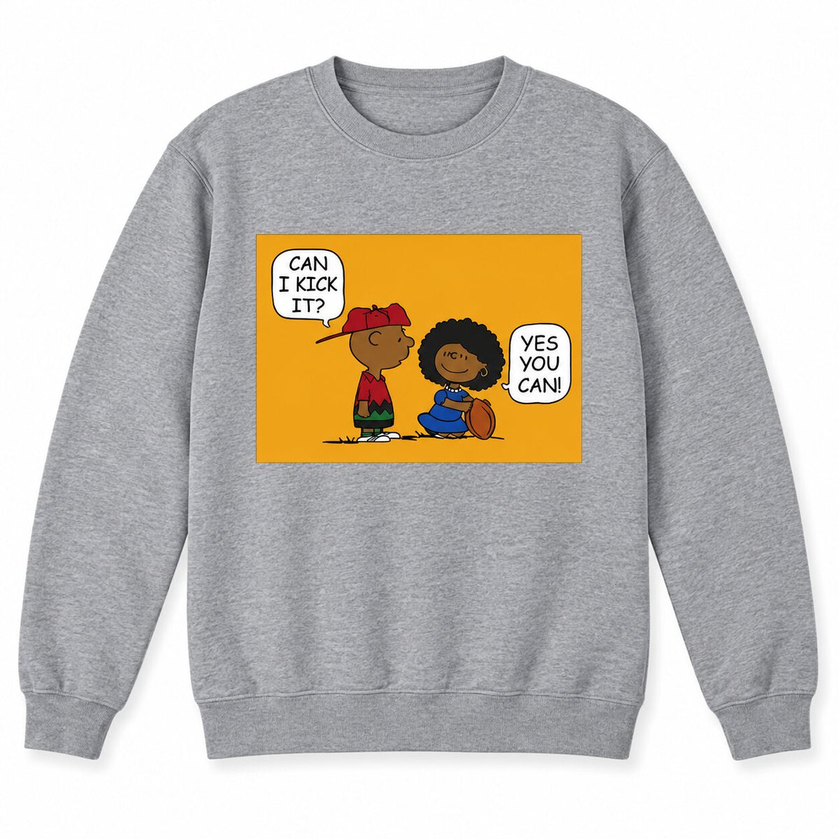Can I Kick It? Cartoon Graphic T-Shirt, Sweatshirt & Hoodie – Funny Yes You Can Retro Comic Apparel