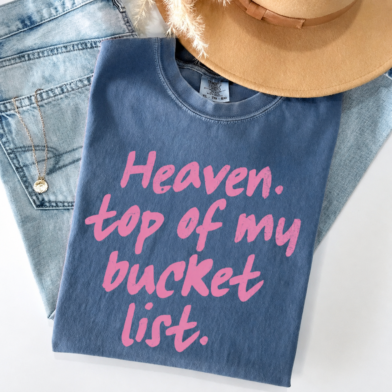 Comfort Colors Heaven Top Of My List Trendy Christian Shirt, Psalm Bible Verse, Christian