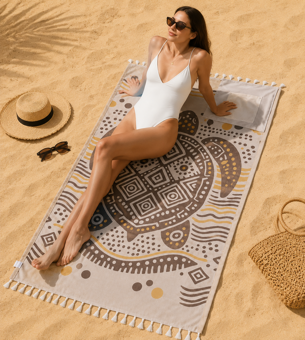 2-in-1 Beach Towel Bag – Convertible Sand-Free Microfiber Quick Dry Travel Towel for Beach, Pool & Vacation