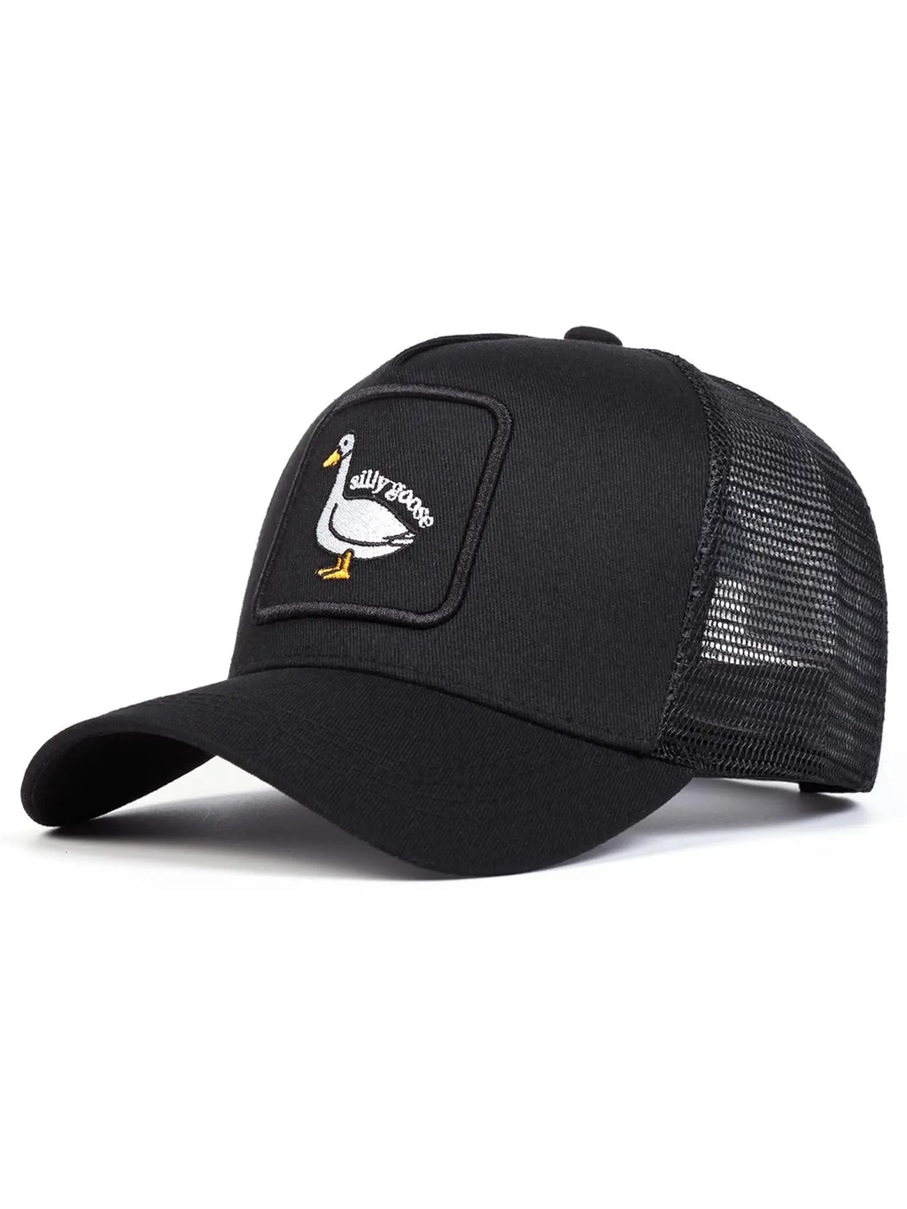 Duck Patch Trucker Hat – Vintage Animal Graphic Mesh Baseball Cap, Adjustable Snapback Hat for Men & Women