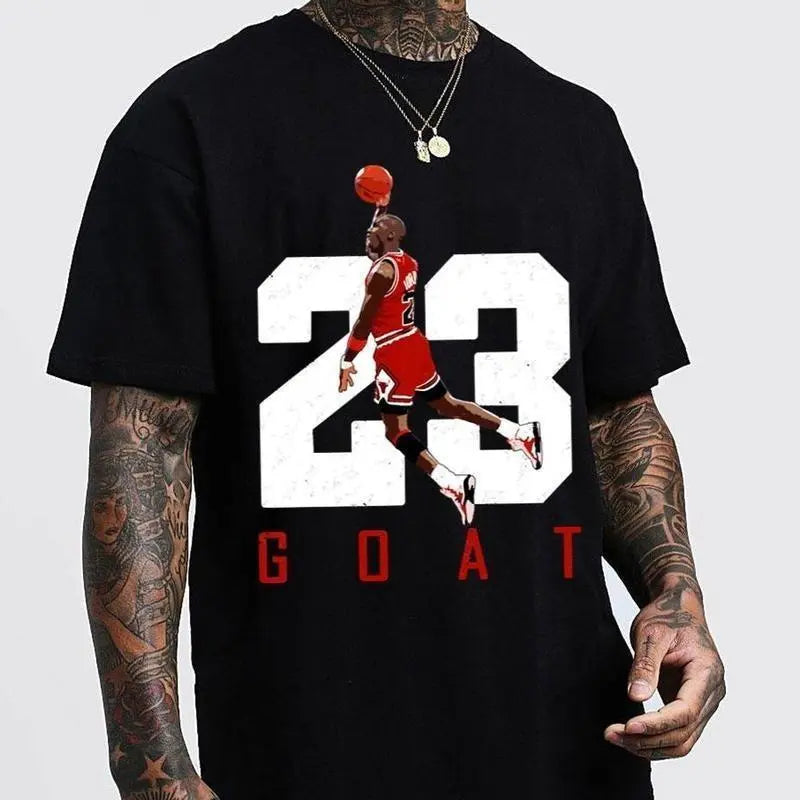 Number 23 GOAT Basketball T-Shirt/Sweatshirt/Hoodie – Vintage Dunk Graphic Tee, Retro Basketball Streetwear