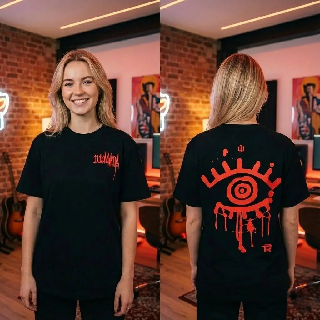 Red Eye Grunge Graphic T-Shirt, Sweatshirt & Hoodie – Y2K Hip Hop Streetwear, Alternative Graffiti Style
