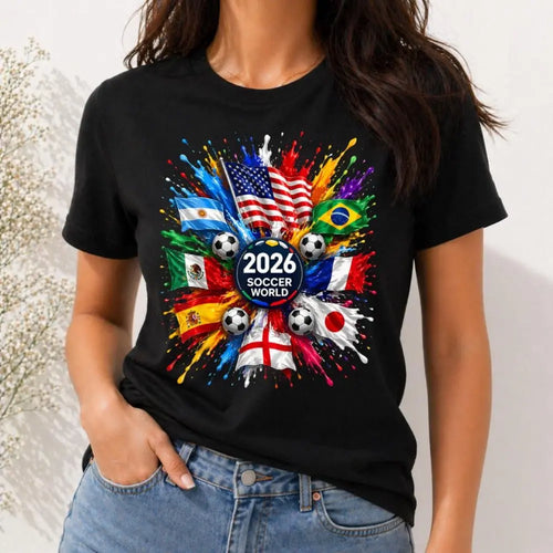 2026 Soccer World Cup T-Shirt/Sweatshirt/Hoodie – International Flags Graphic Fan Tee