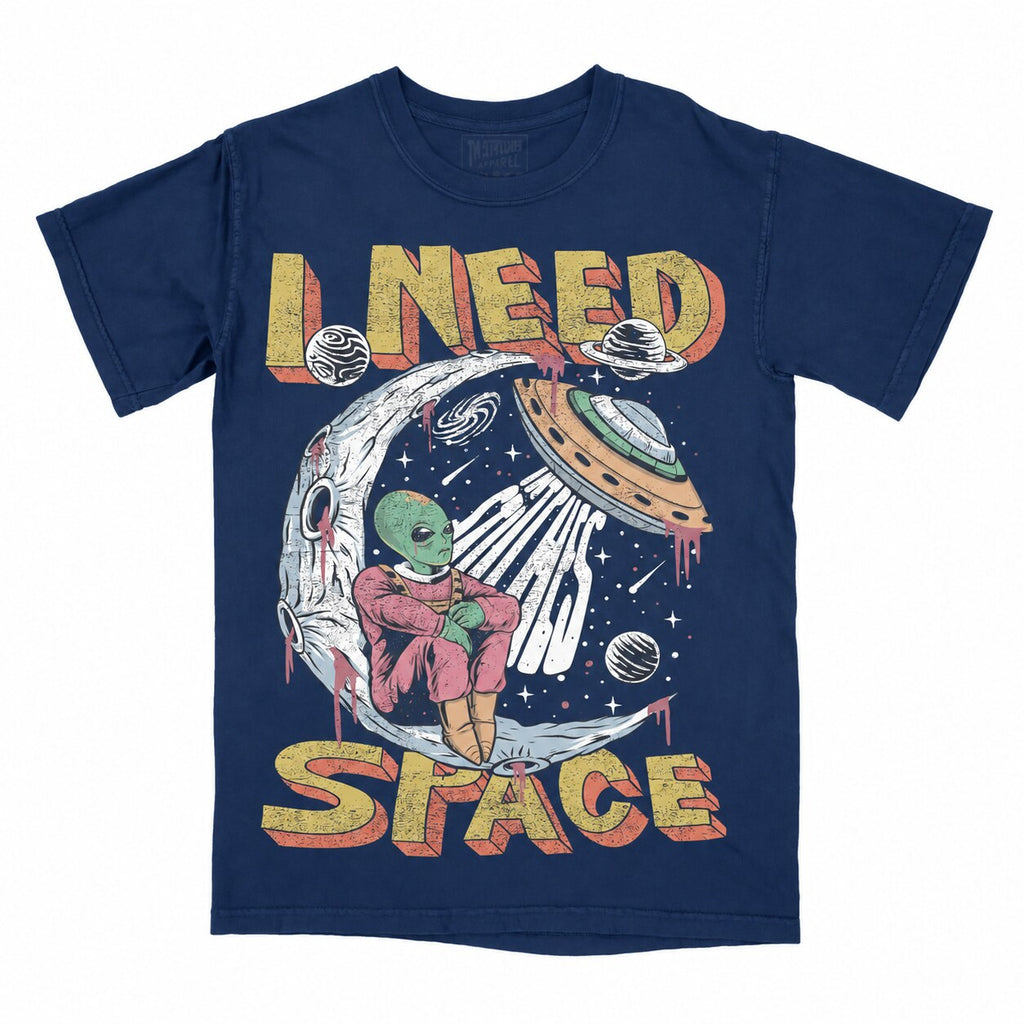 I Need Space Alien Graphic T-Shirt, Sweatshirt & Hoodie – Funny UFO Retro Sci-Fi Space Design