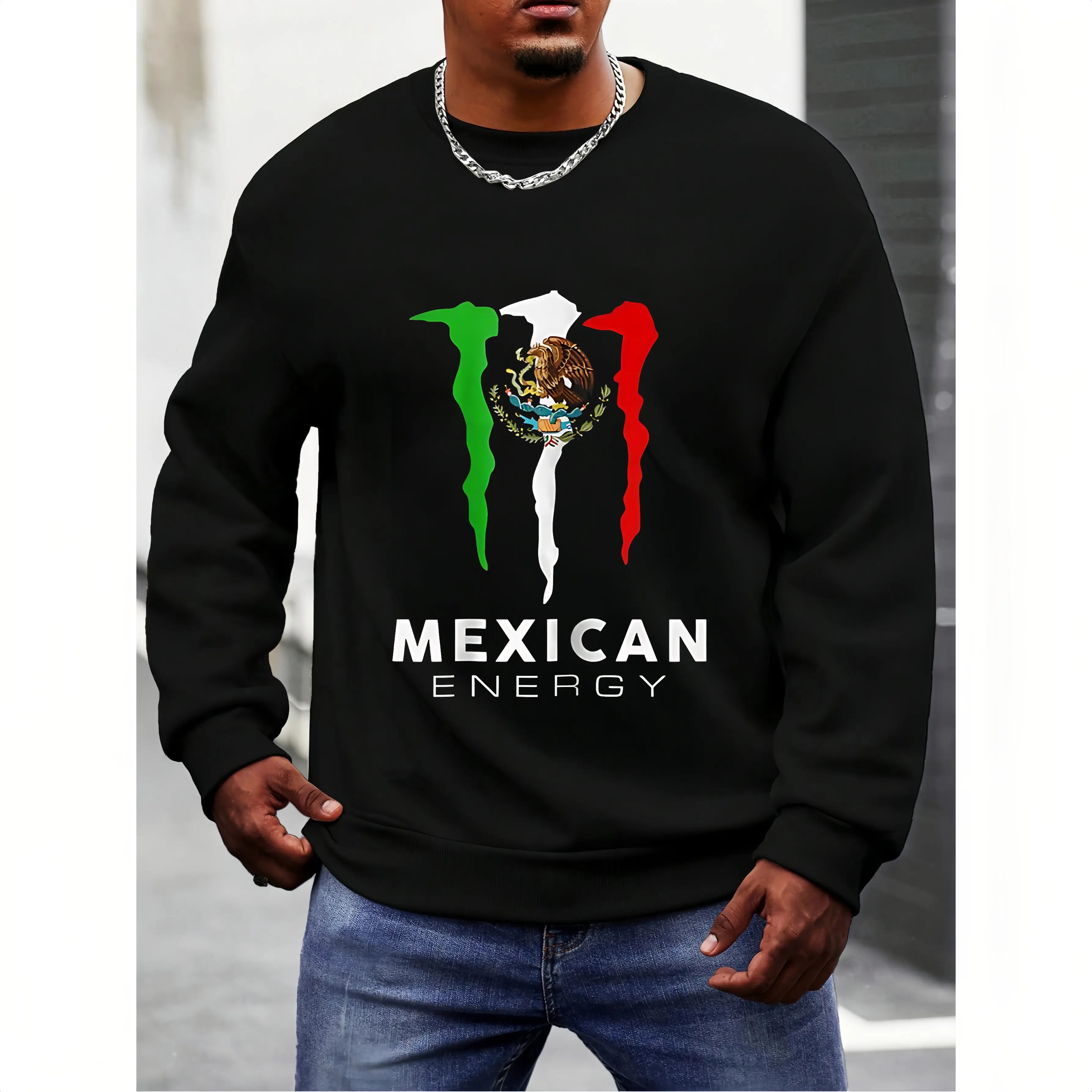 Mexico Energy Drink Graphic T-Shirt/Sweatshirt/Hoodie – Mexican Flag Parody Streetwear Tee