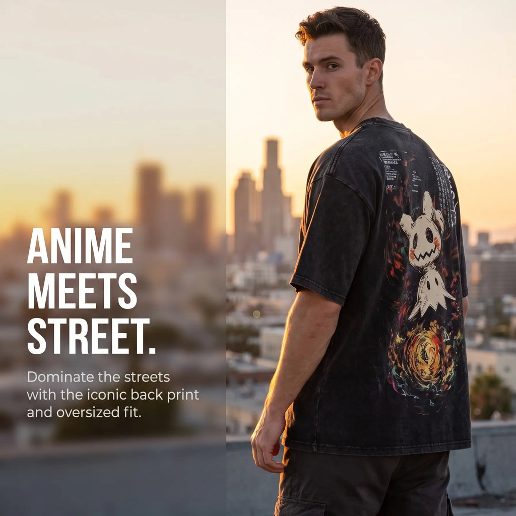 Mimikyu Ghost Graphic T-Shirt, Sweatshirt & Hoodie – Spooky Anime Halloween Shirt, Japanese Dark Aesthetic, Anime Fan Gift