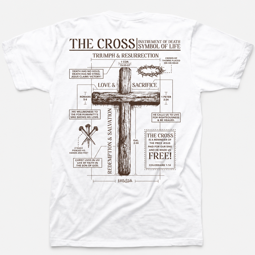The Cross Symbol of Life Graphic T-Shirt, Sweatshirt & Hoodie – Vintage Christian Faith Cross Print, Religious Scripture Apparel