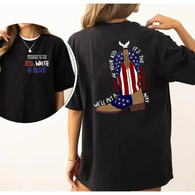 American Ride Graphic T-Shirt/Sweatshirt/Hoodie– Red White Blue Patriotic Shirt