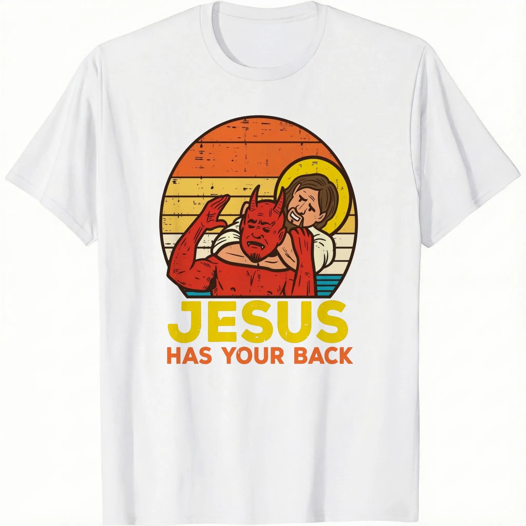 Jesus Has Your Back Graphic T-Shirt/Sweatshirt/Hoodie – Retro Christian Jiu Jitsu Inspired Faith Streetwear Apparel