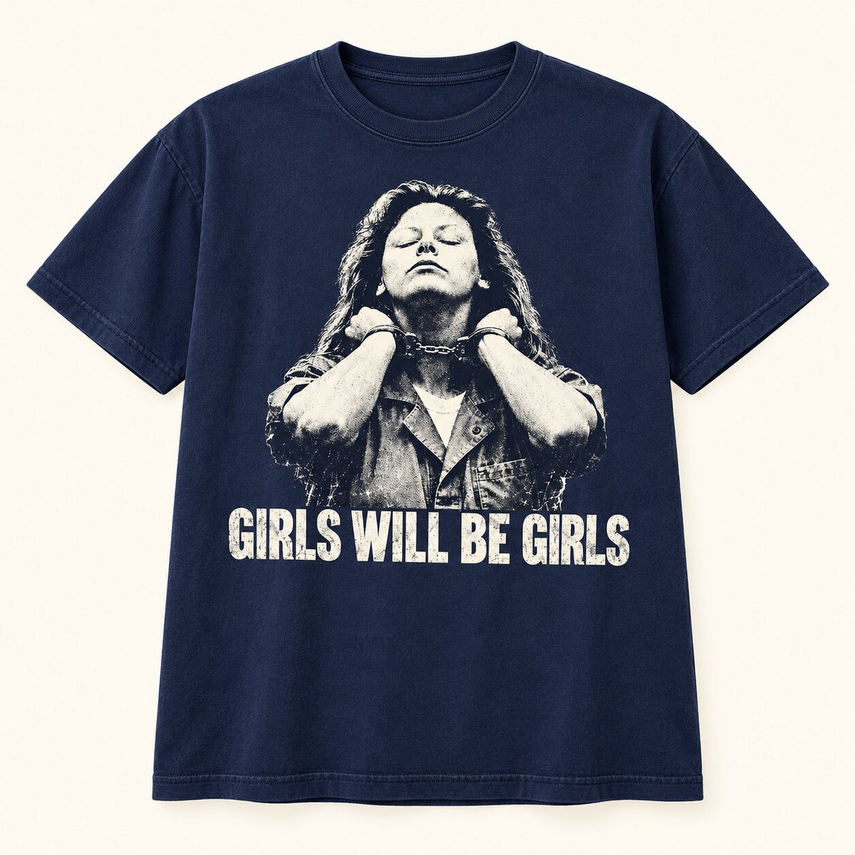 Girls Will Be Girls T-Shirt, Sweatshirt & Hoodie – Vintage True Crime Portrait Graphic Print