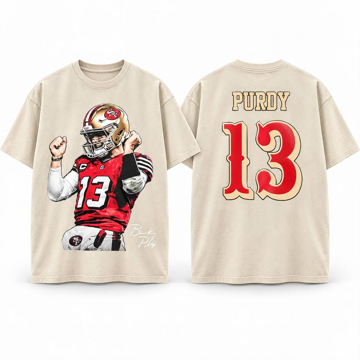 Brock Purdy #13 Football Graphic T-Shirt, Sweatshirt & Hoodie – Bay Area Game Day Fan Apparel