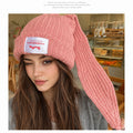 Women's Y2K Long Bunny Ear Beanie – Cute Oversized Rabbit Ear Knit Hat, Trendy Warm Winter Fashion Accessory