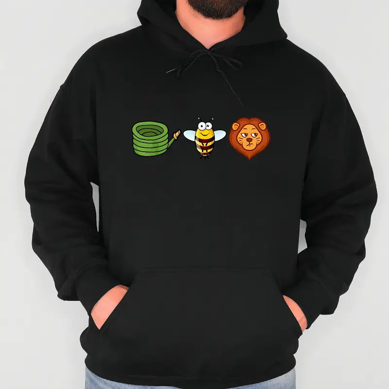 Hose Bee Lion Graphic T-Shirt, Crewneck Sweatshirt & Hoodie – Funny Cute Animal Print Casual Apparel