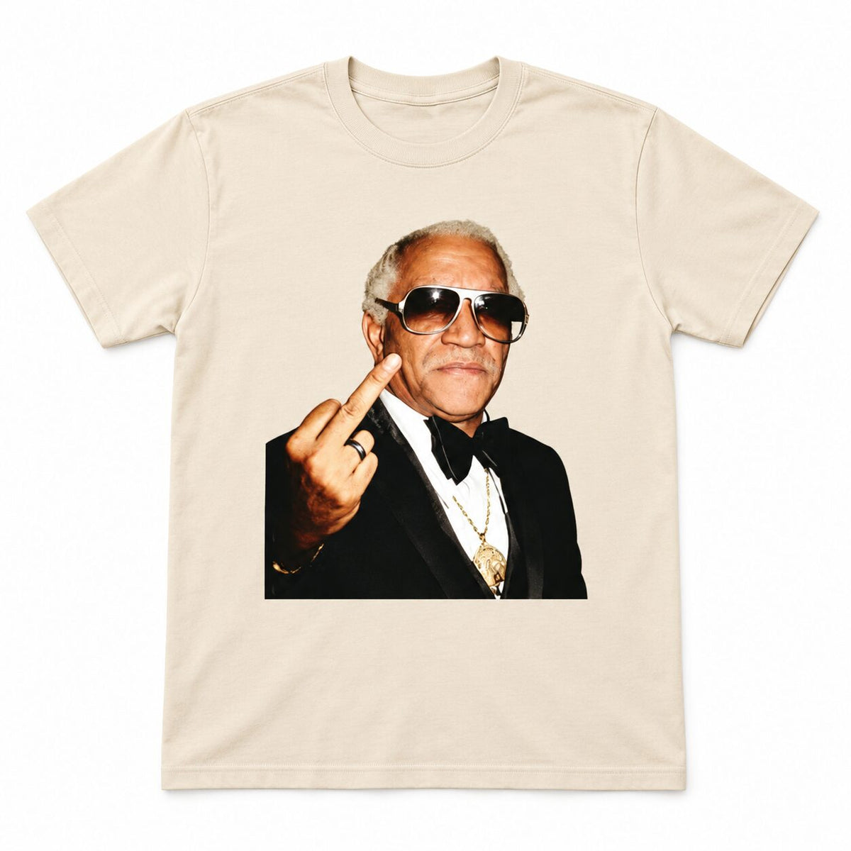 Redd Foxx Middle Finger Graphic T-Shirt, Sweatshirt & Hoodie – Vintage Retro Comedy Portrait Shirt