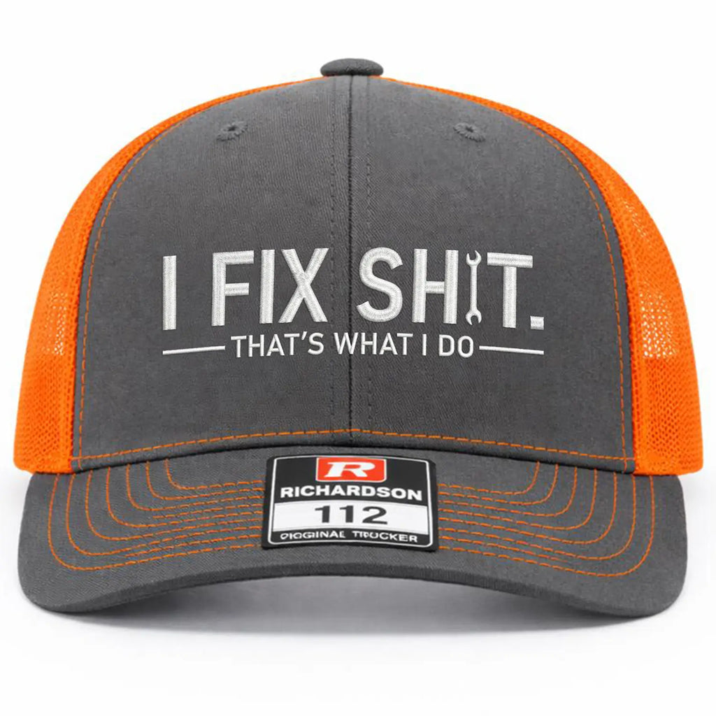I Fix Shit Embroidered Hat – Funny Blue Collar Baseball Cap, Mechanic Gift for Men