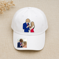 Personalized Photo Embroidered Hat – Custom Couple Portrait Cap, Turn Your Favorite Photo into Embroidery, Unique Gift for Couples
