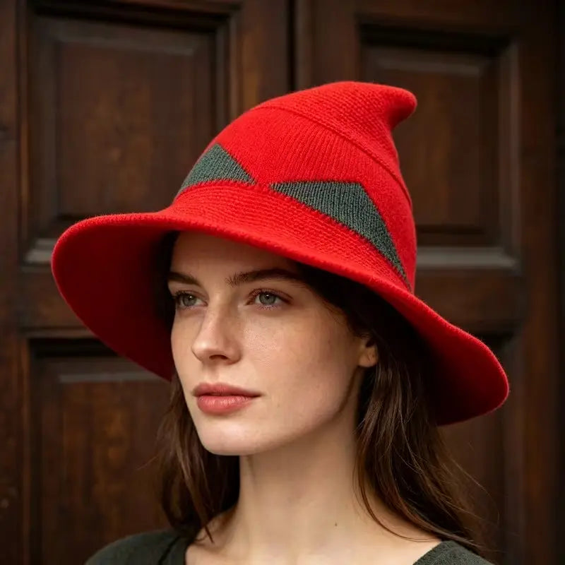 Classic Witch Hat for Women – Pointed Wide Brim Halloween Costume Hat, Solid Color Witchy Accessory for Parties, Cosplay & Dress Up