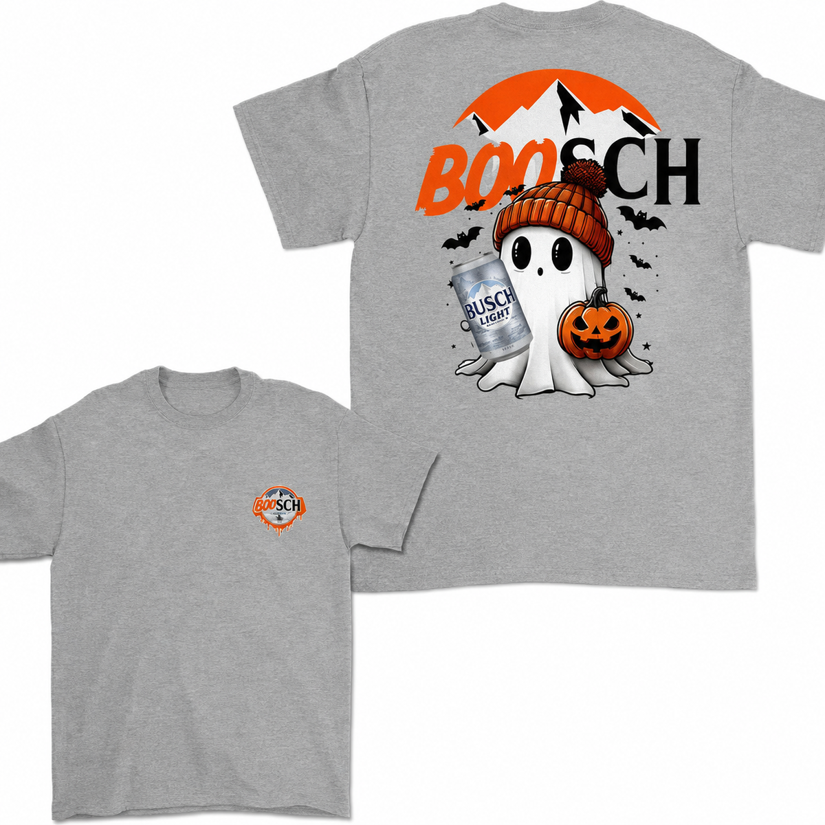Boo-Sch Ghost Graphic T-Shirt, Sweatshirt & Hoodie – Funny Beer Halloween Print, Cute Spooky Drinking Humor Apparel